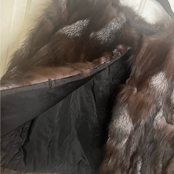 Elegant Gray & Brown Colored 
Real Fox Fur Jacket - Picture 4 of 8